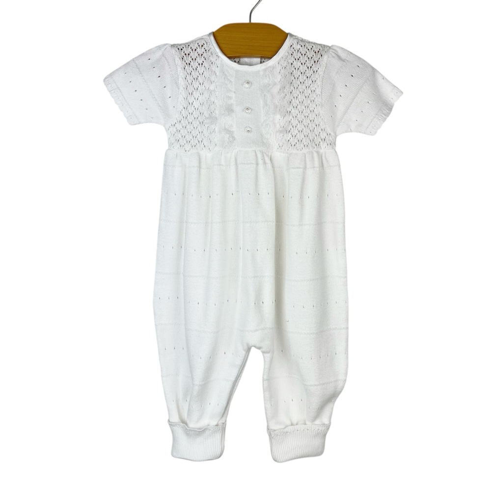 Sweater Knit White Romper One Piece Size 3-6 Months